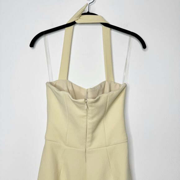House of CB Mia Ecru Halter Maxi Dress Cream Size Small - Picture 10 of 14